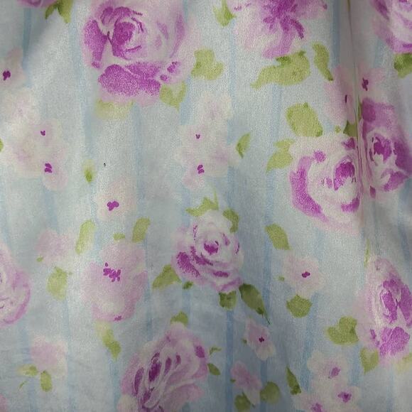 Vintage Baby Blue & Purple Floral Plus Size Slip Dress Nightie Fairy Y2K Sz 2X - Picture 3 of 7